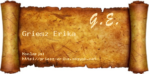 Griesz Erika névjegykártya